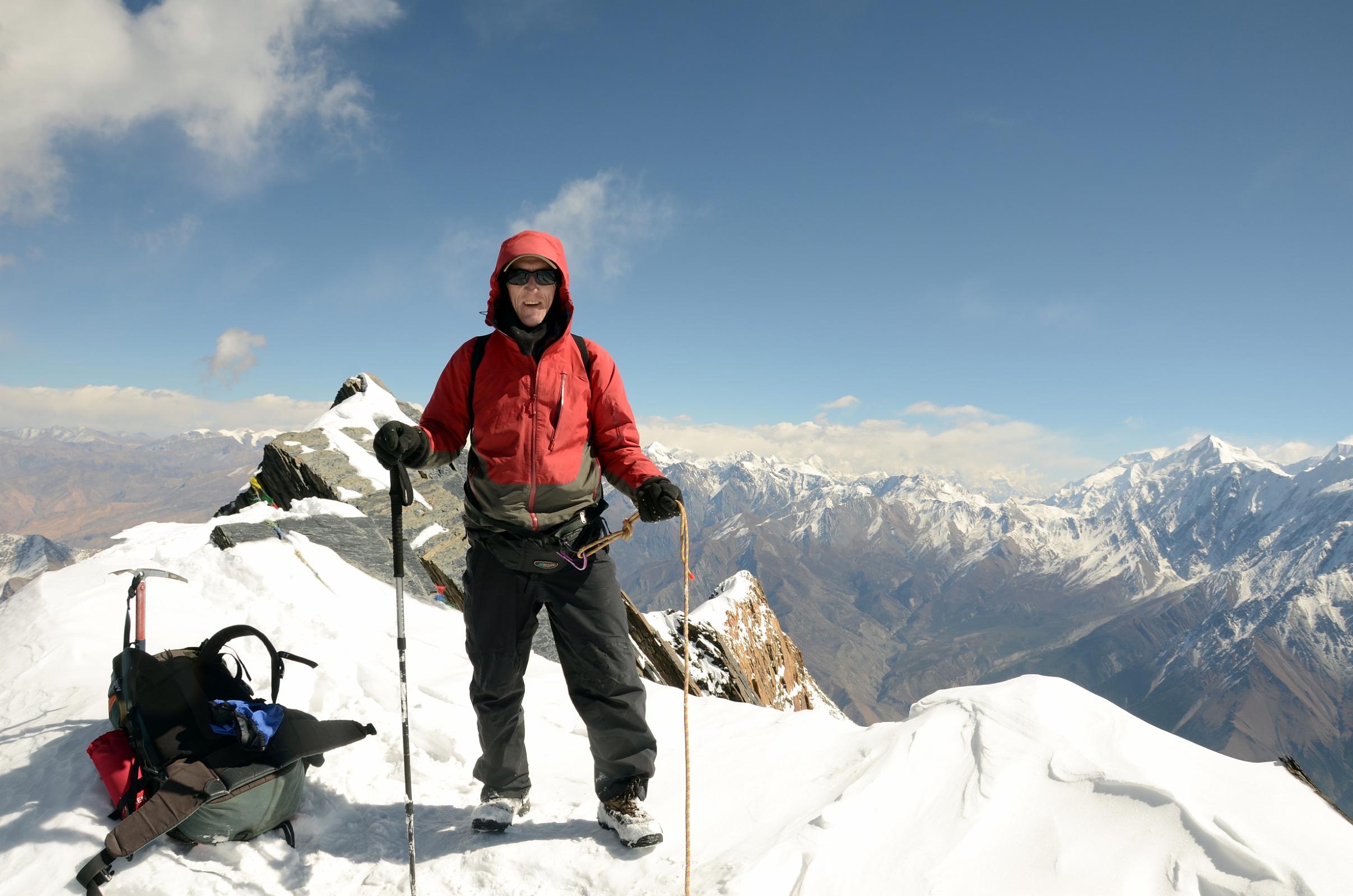 16 Jerome Ryan On The Summit Of Dhampus Peak 6060m 